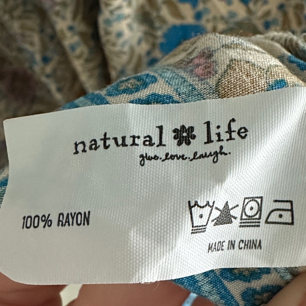 NATURAL LIFE Teal and Cream Boho Dress - Picture 2 of 5